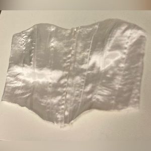 Medium Strapless Satin L.A Hearts Corset Top in White